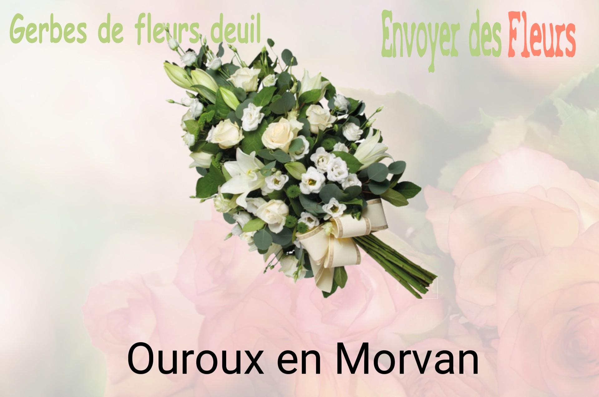 Gerbe de fleurs de deuil livrée à Ouroux-en-Morvan